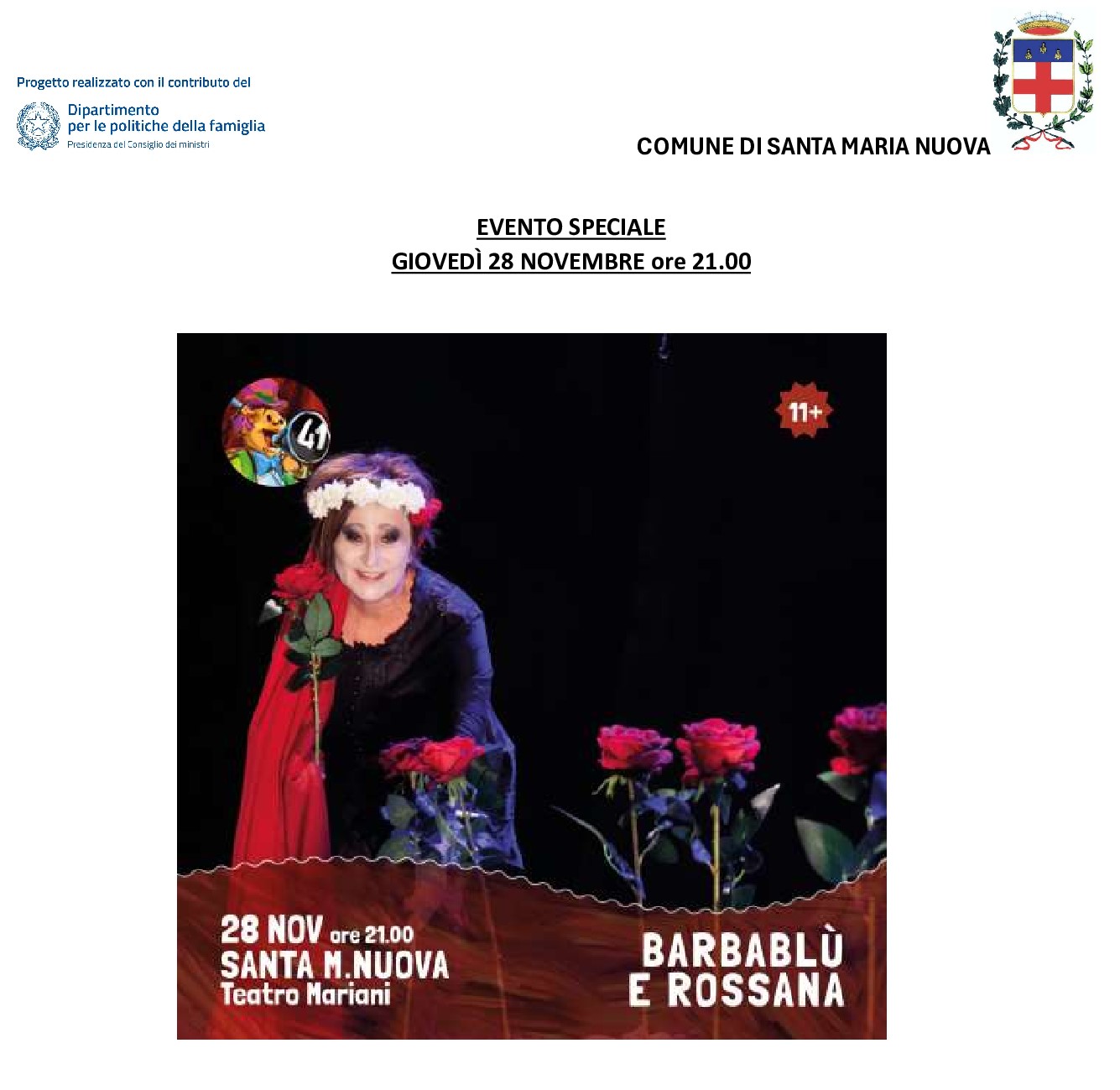 Barbablu e Rossana il 28 novembre al Teatro Mariani