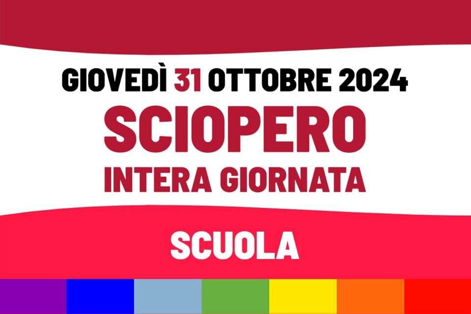 sciopero scuola 31 ottobre 2024